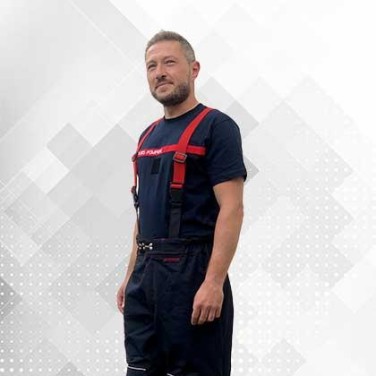 PANTALON GAMMA BLEU BANDE GRISE