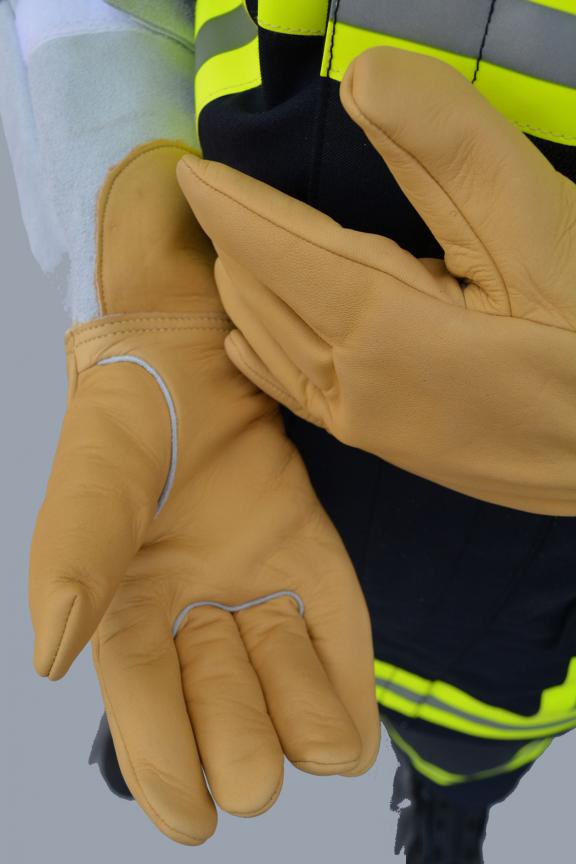 Gants d'intervention en cuir pour sapeurs-pompiers