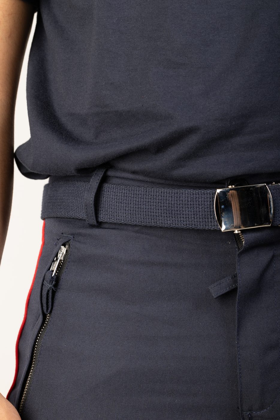 Ceinture tressée bleue sapeur-pompier Martinas