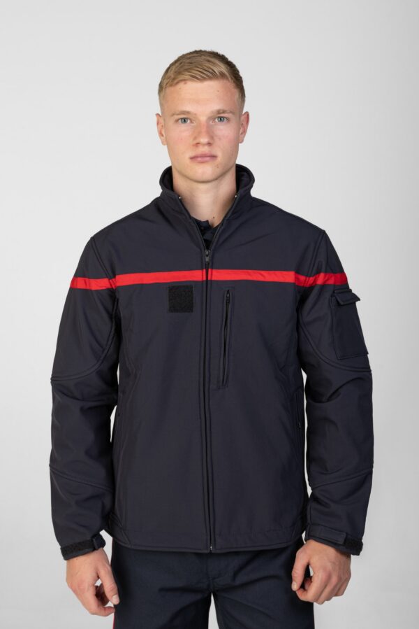 Blouson softshell bleu sans broderie