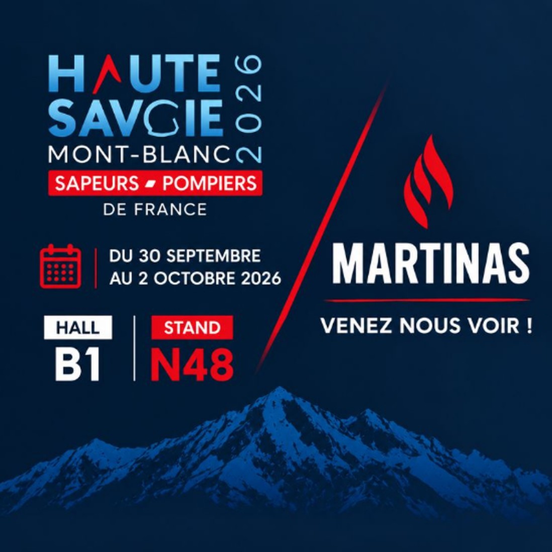 Martinas au Mondial Secours & Protection 2026, Haute-Savoie Mont-Blanc, du 30 septembre au 2 octobre 2026, Hall B1 stand N48