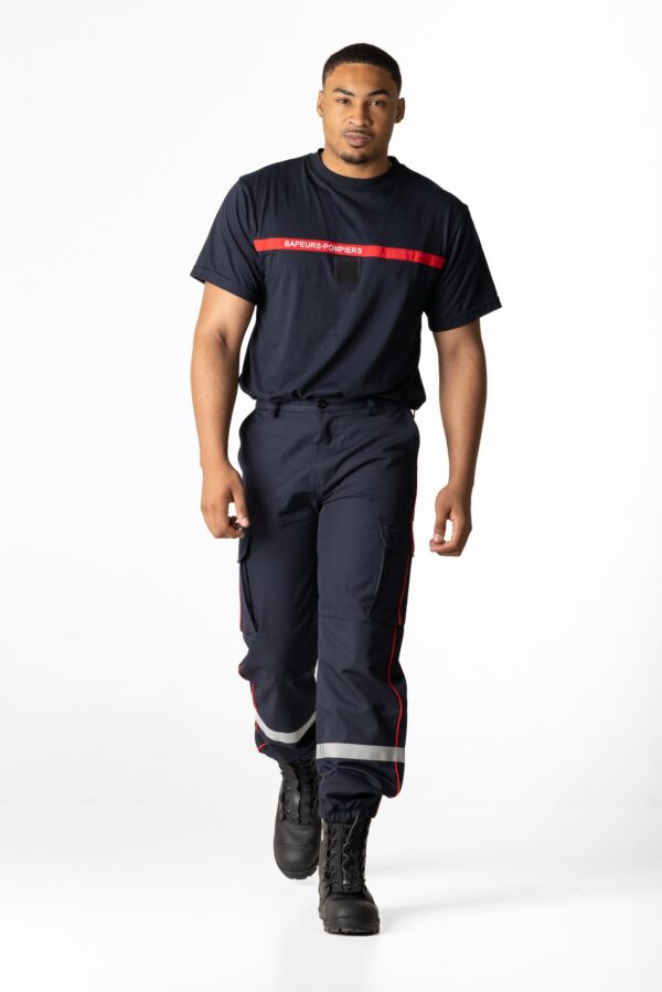 Pantalon F1 poches latérales avec passepoil rouge