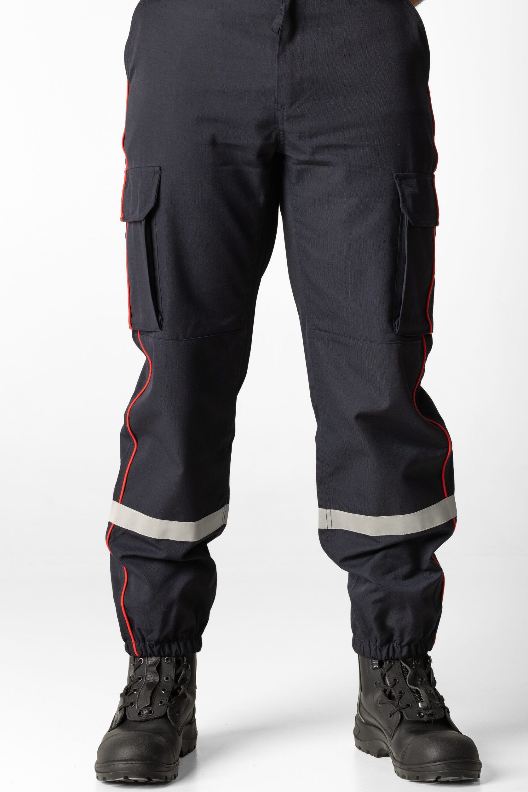 Pantalon F1 poches latérales avec passepoil rouge