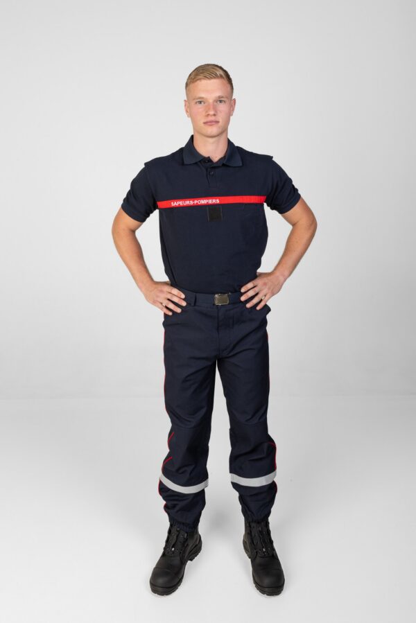 Polo bleu manches courtes  - Sapeurs-Pompiers