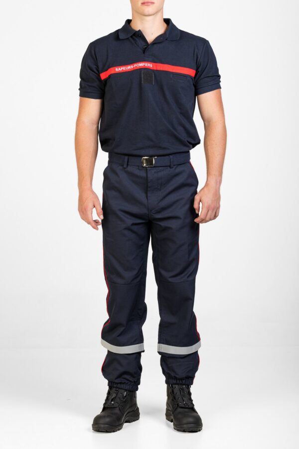Polo bleu manches courtes  - Sapeurs-Pompiers