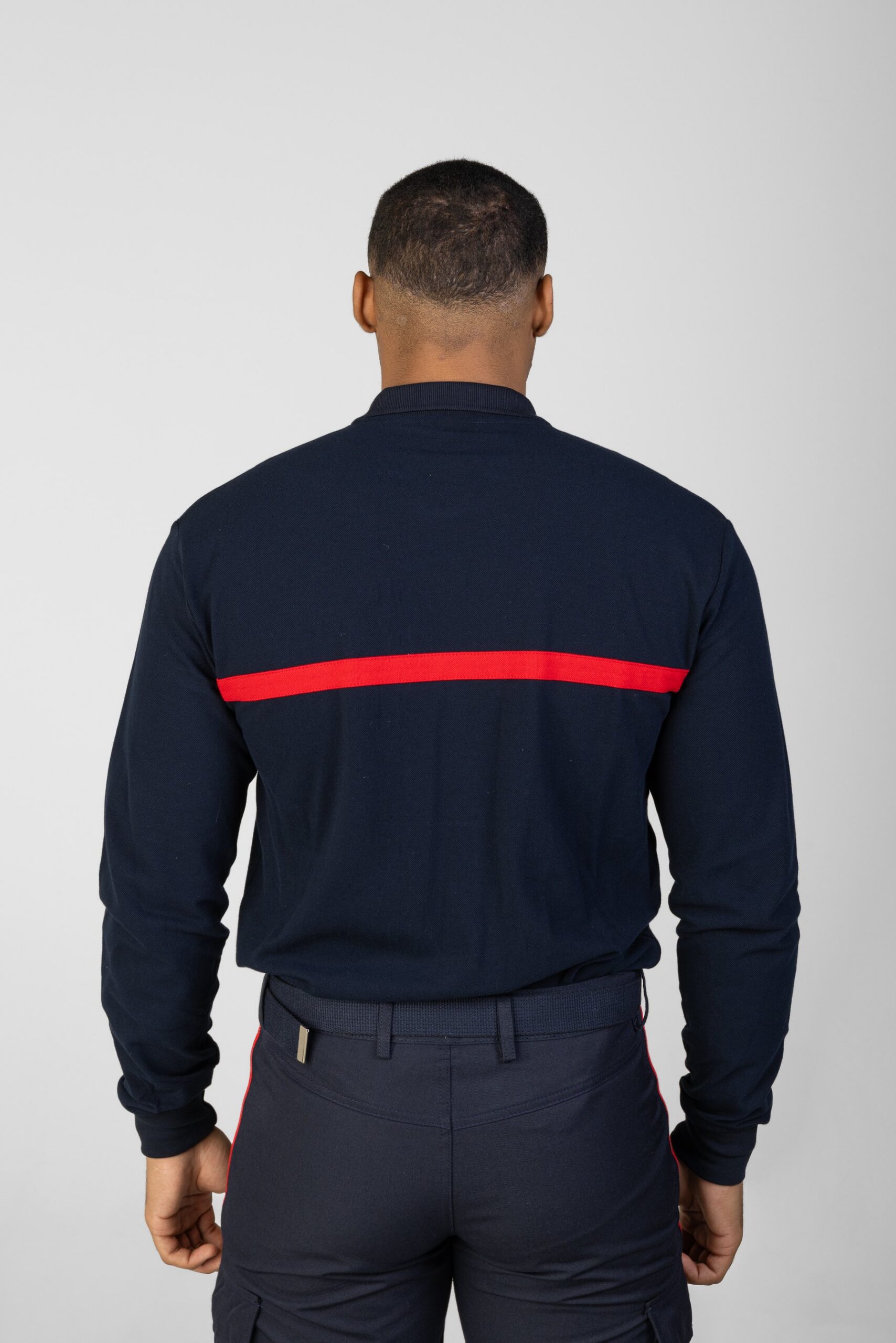 Polo bleu manches longues - Sapeurs-Pompiers