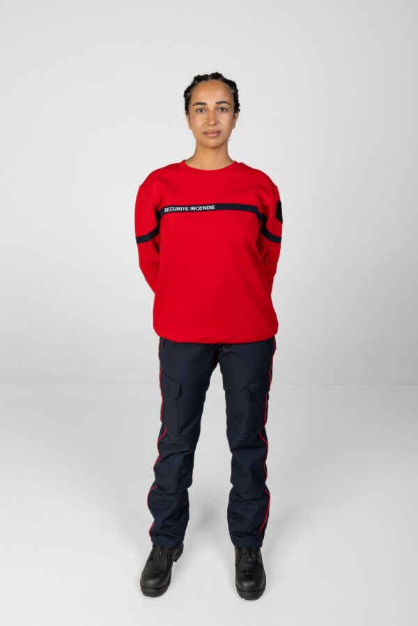 Sweat-shirt rouge sécurité incendie
