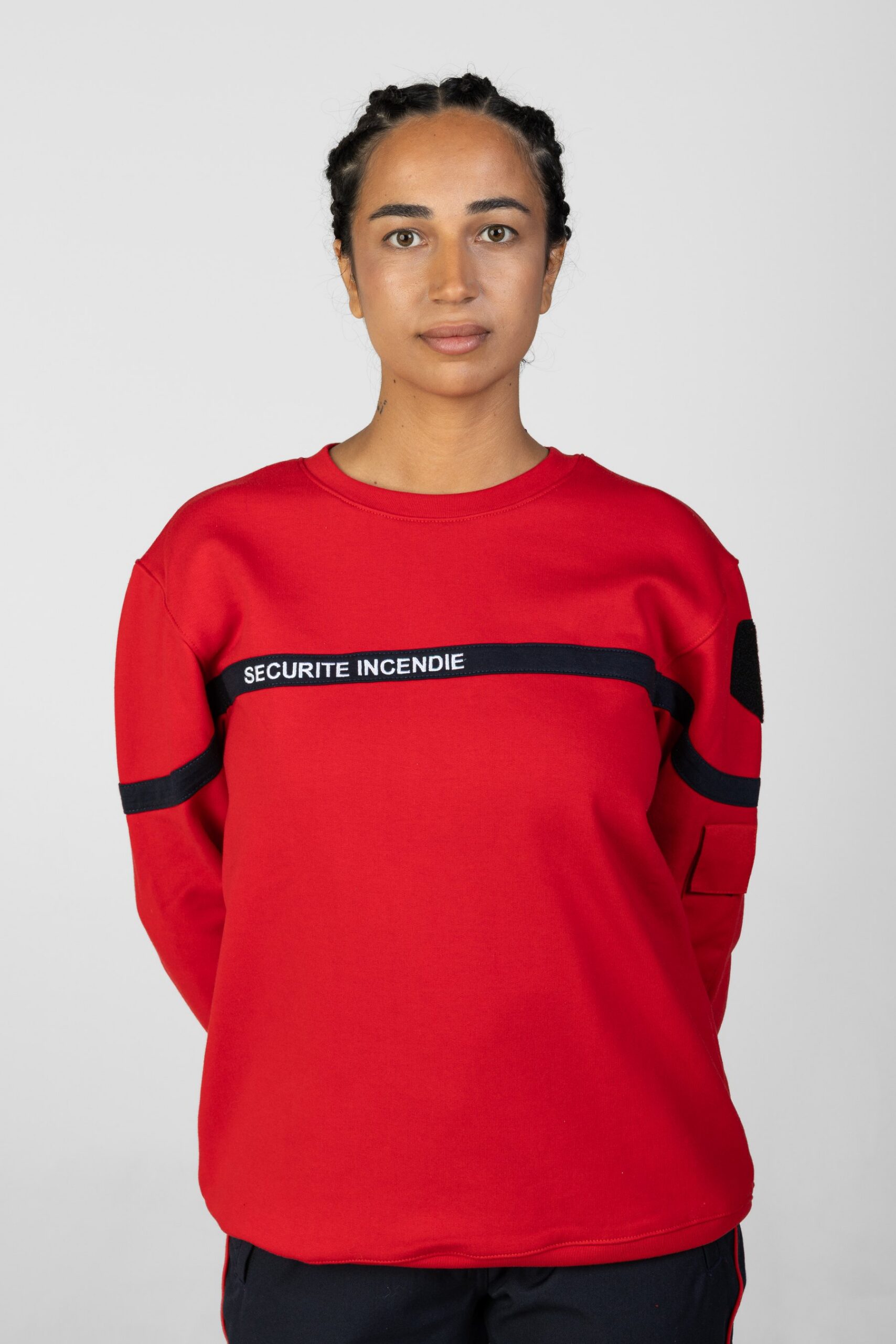 Sweat-shirt rouge sécurité incendie