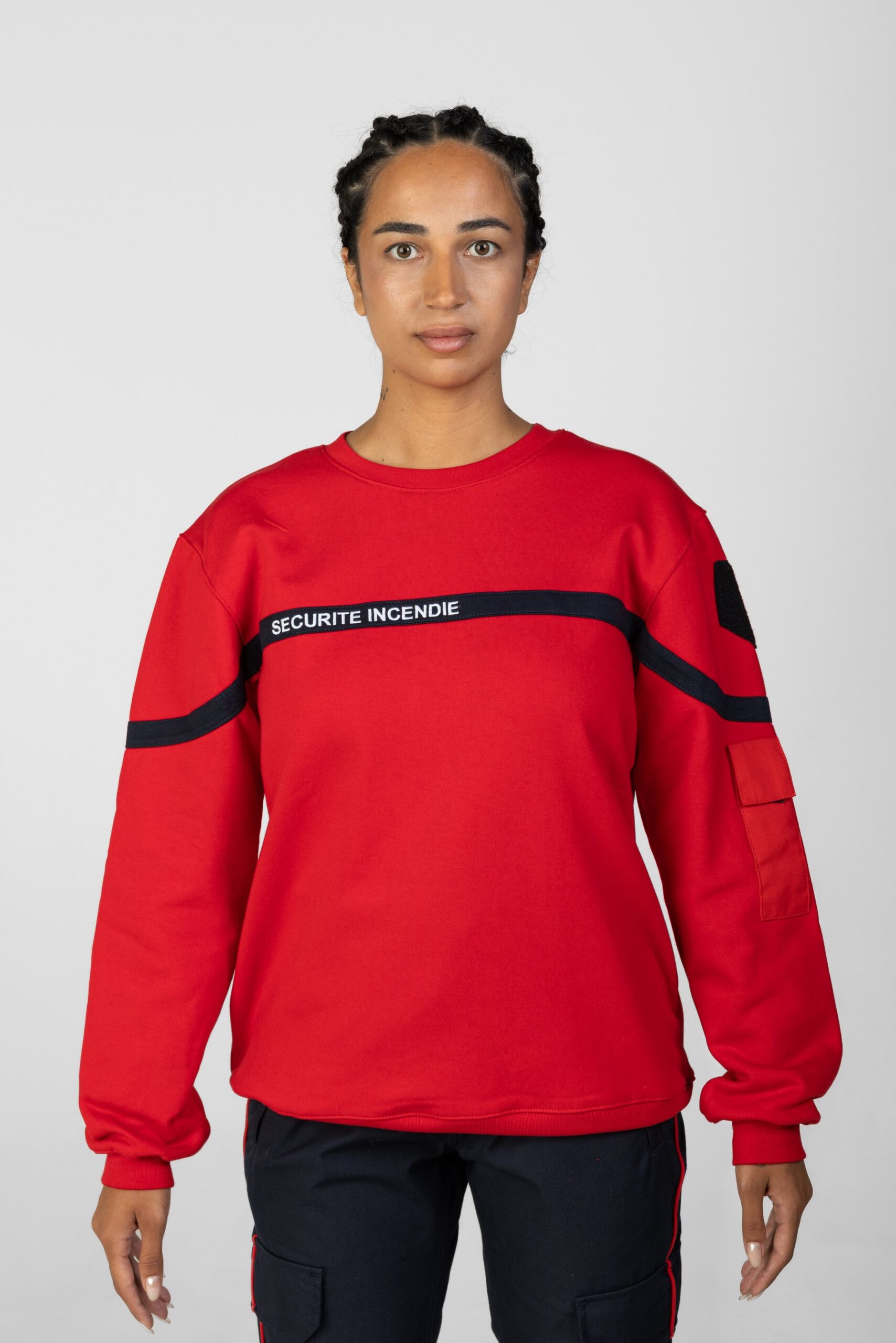 Sweat-shirt rouge sécurité incendie